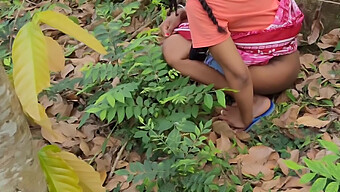 African-American Teen'S Outdoor Piss In The Woods