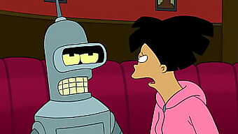 Amy Și Bender De La Futurama Într-O Acțiune Erotică De Desene Animate