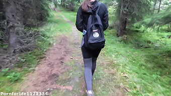 Cumshot On Public Hiking Trail: Bubble Butt Babe Gets Doggy Style In The Woods