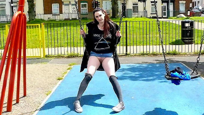 European teen's public flashing fetish fulfilled in outdoor masturbation session