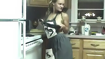 A Horny Teen Explores Her Sexuality With Kitchen Tools In A Steamy Solo Session